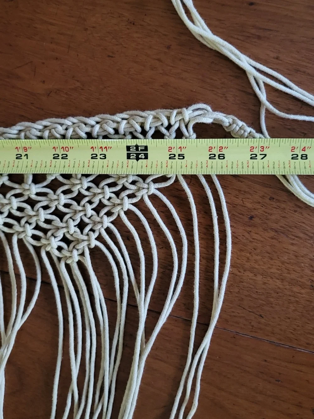 Handmade Ivory Macramé Fringe Hip Scarf Boho Festival NWOT